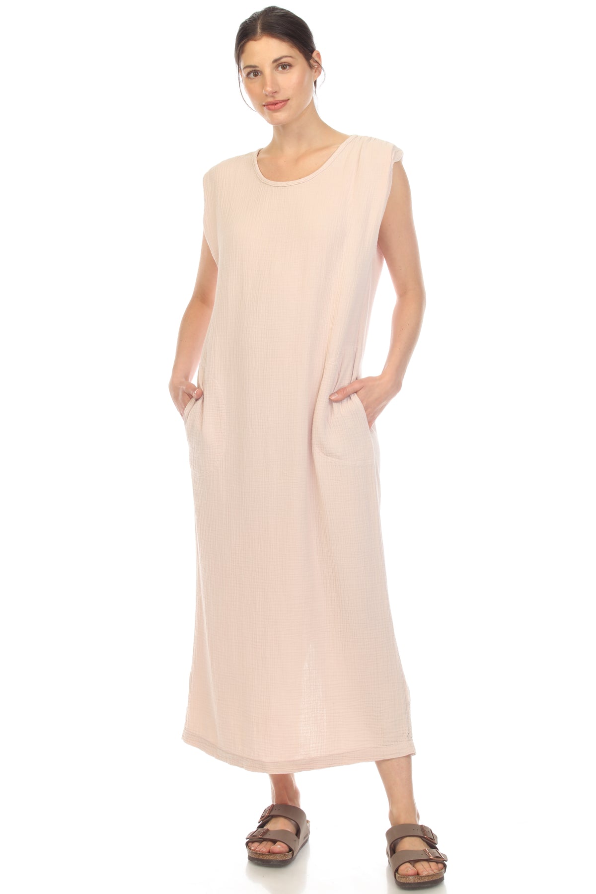 Gauze Crew Midi Dress