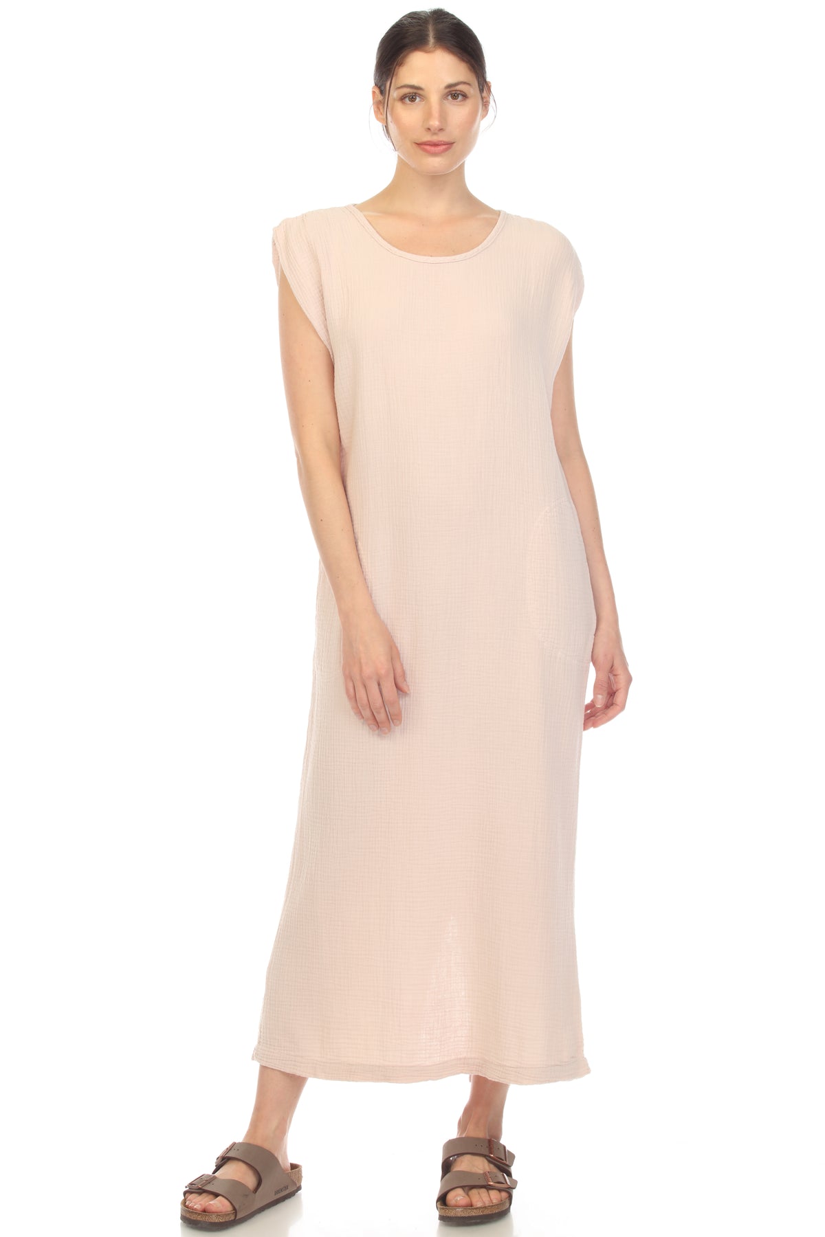 Gauze Crew Midi Dress