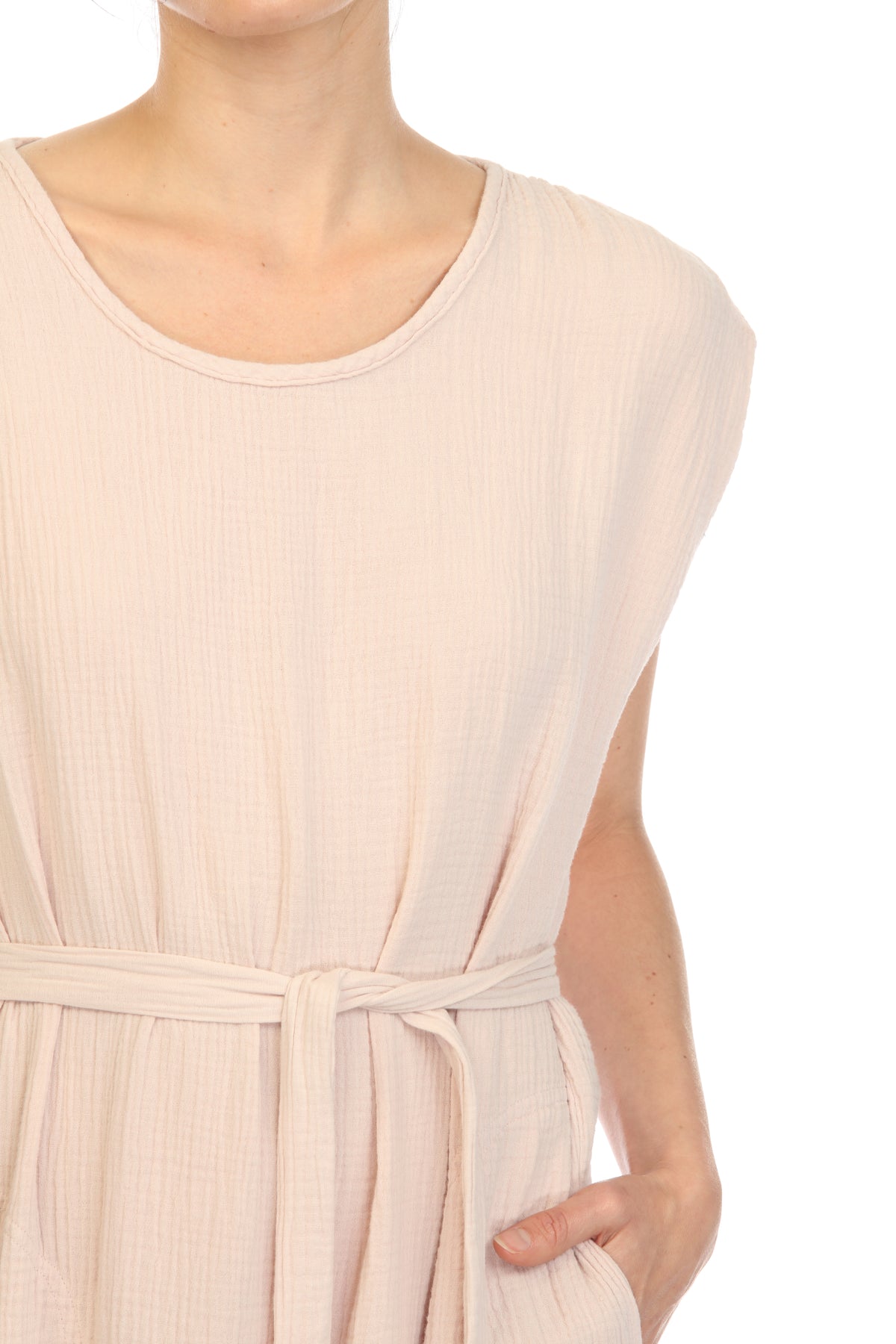 Gauze Crew Midi Dress