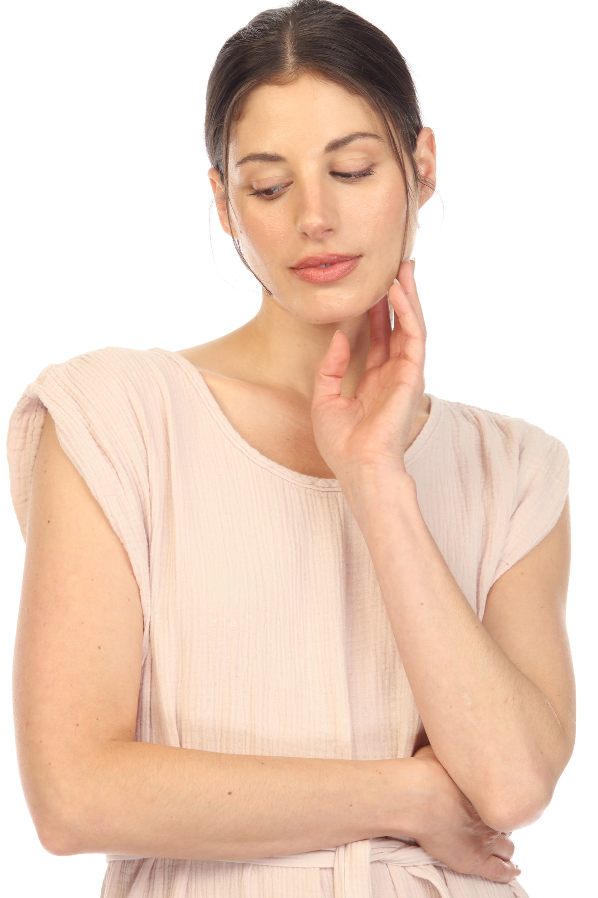 Gauze Crew Midi Dress
