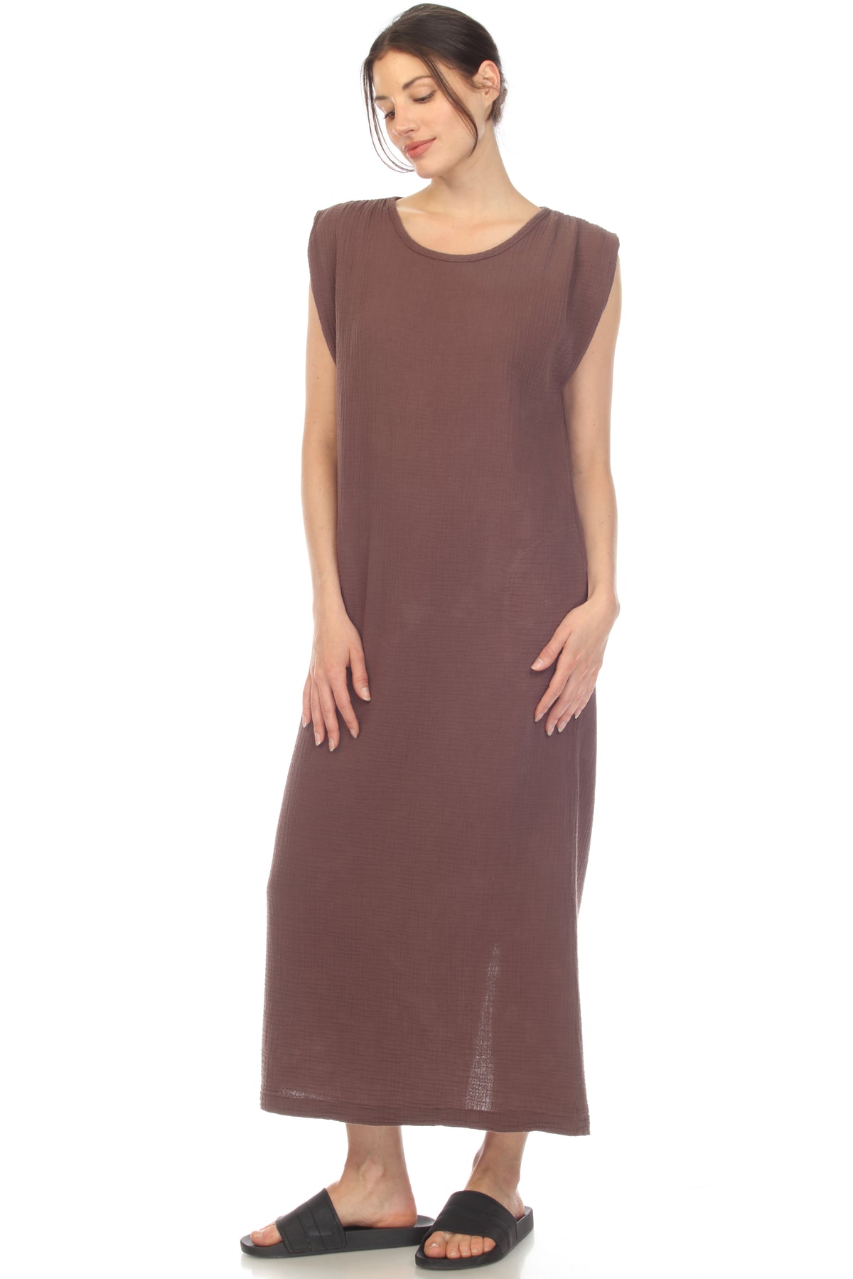 Gauze Crew Midi Dress