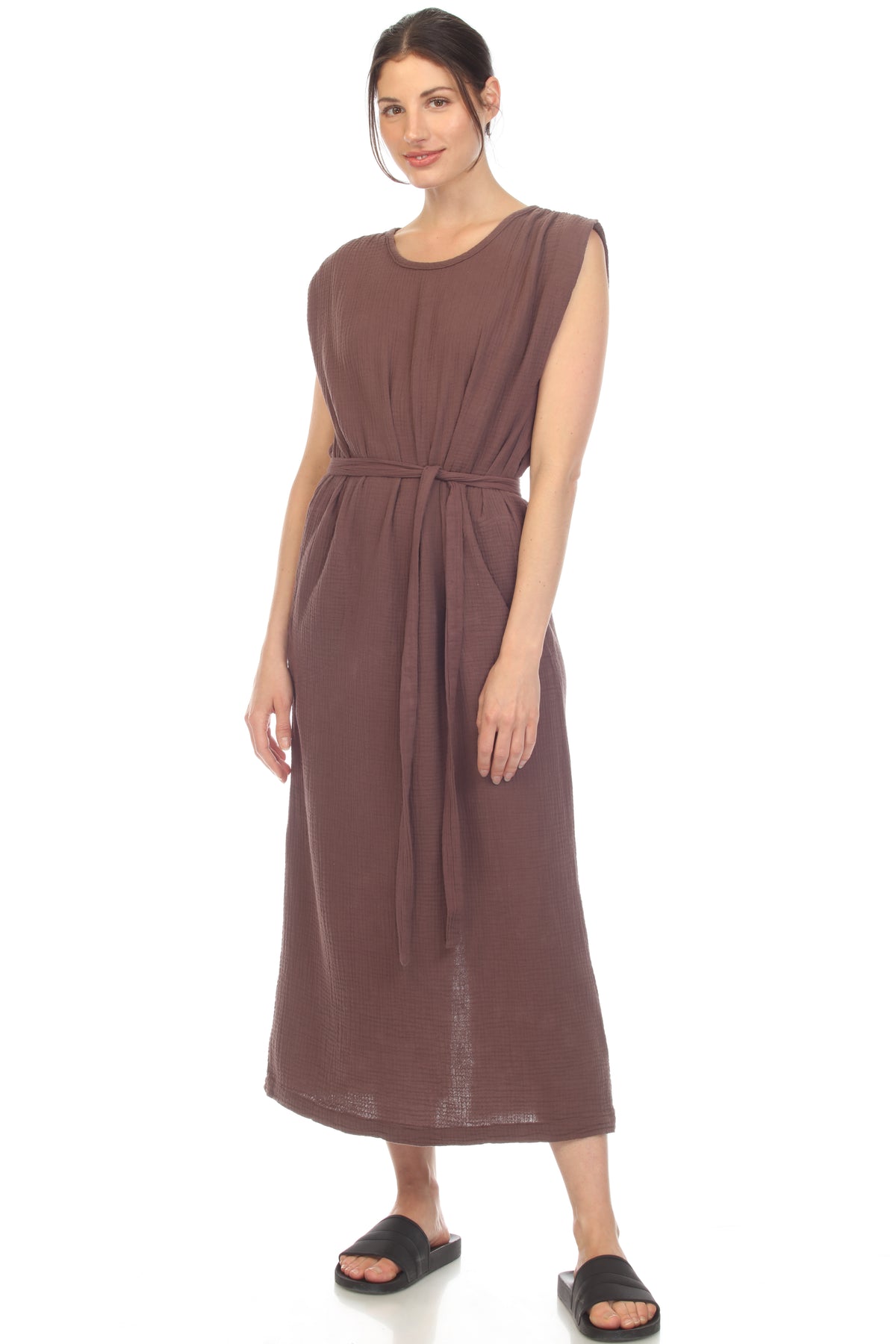 Gauze Crew Midi Dress