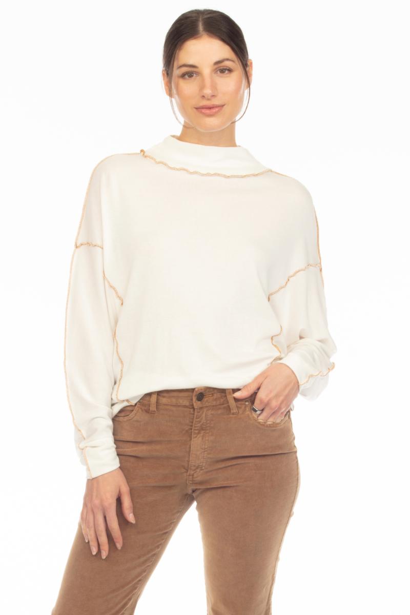 POPPY SEAMED MOCK