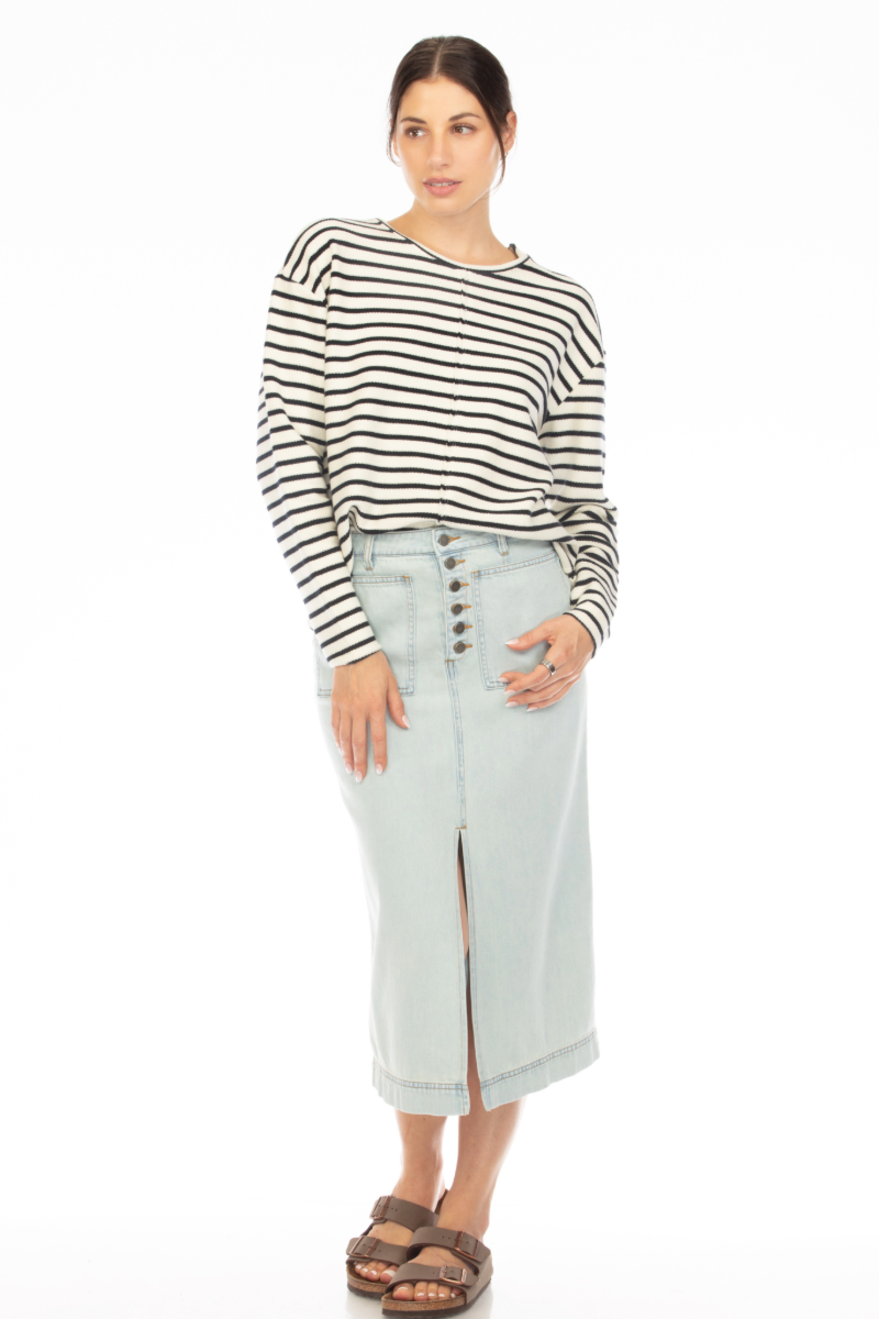 FRANKIE RAW SEAMED CREW