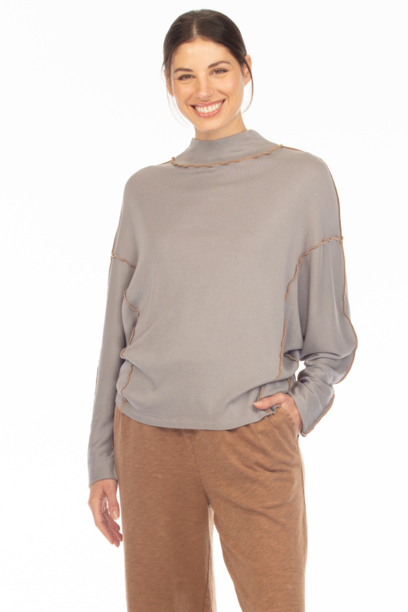 POPPY SEAMED MOCK