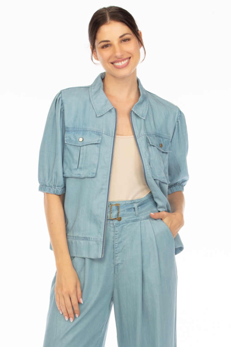 VIVI ZIP ELBOW SLEEVE JACKET