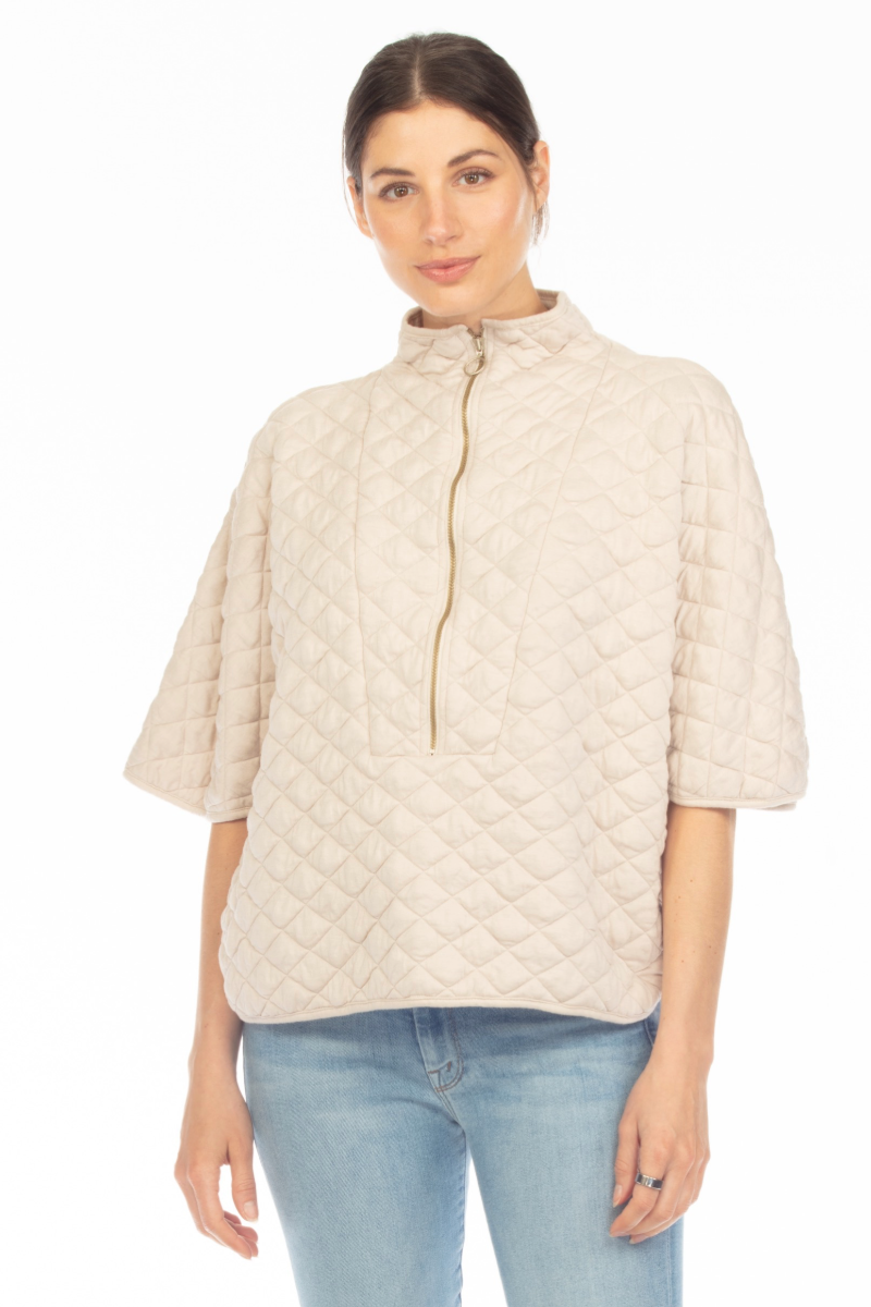 ZIP 1/2 SLEEVE PULLOVER