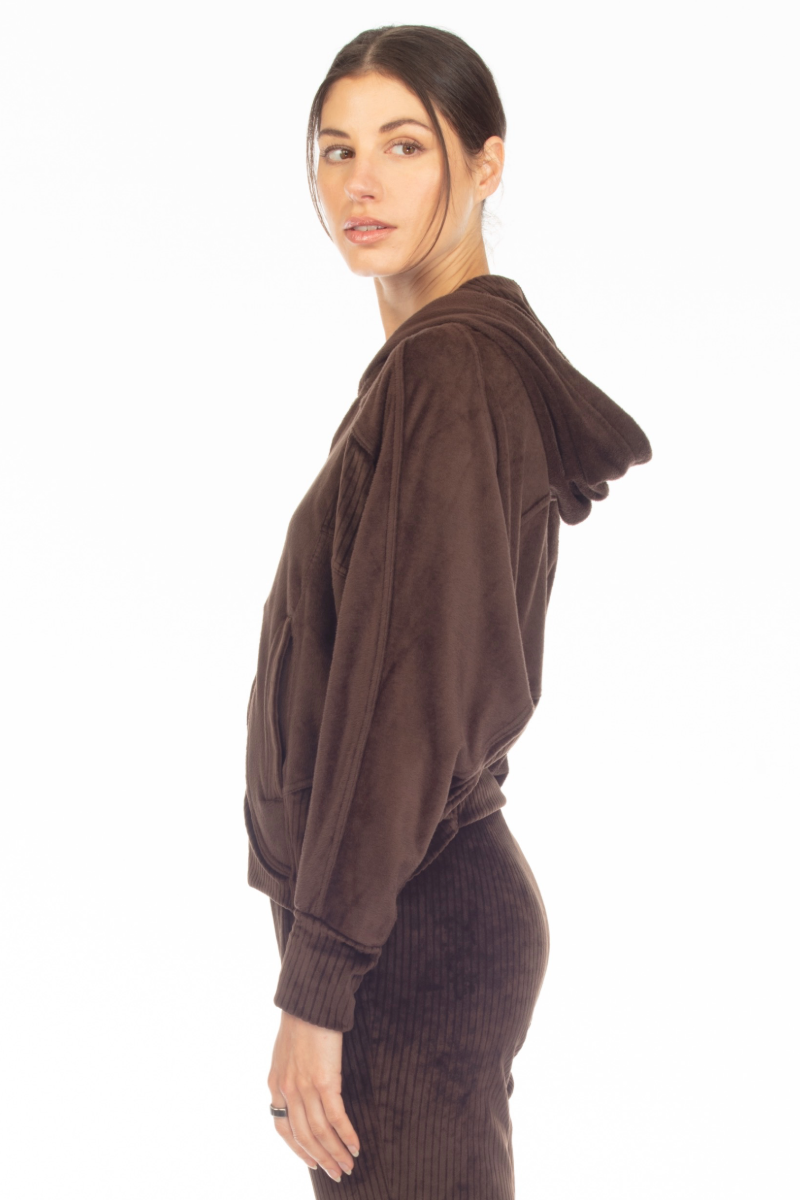 MICAH MIXED ZIP HOOD
