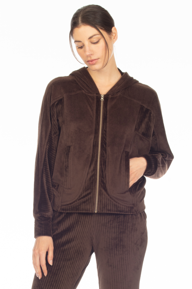 MICAH MIXED ZIP HOOD