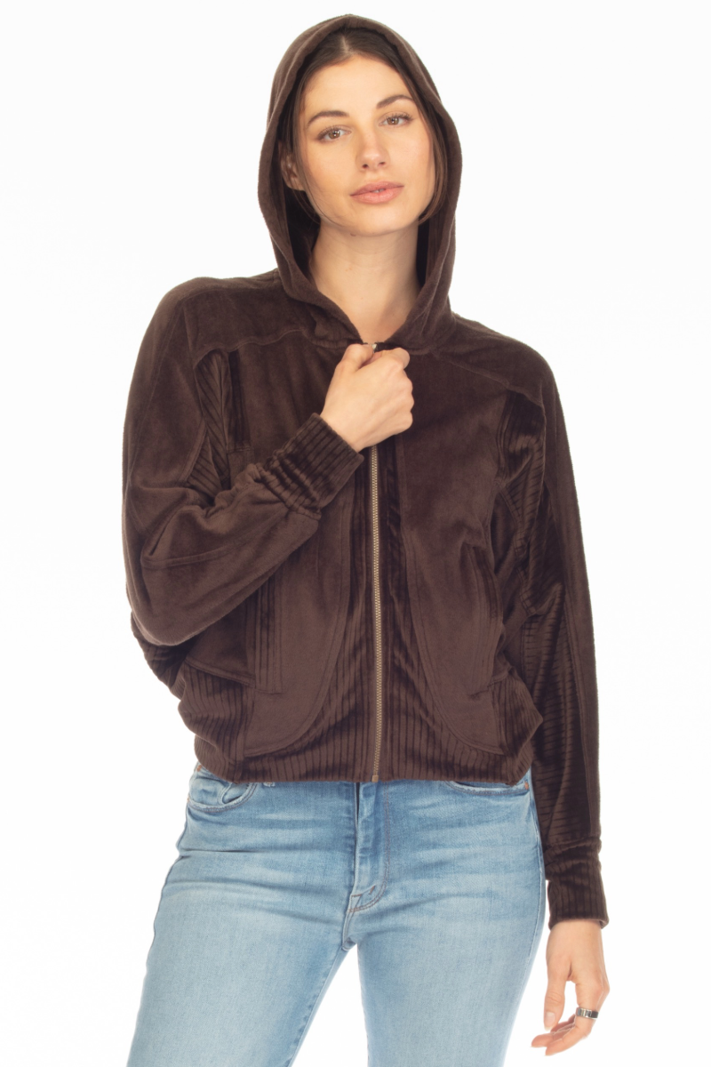 MICAH MIXED ZIP HOOD