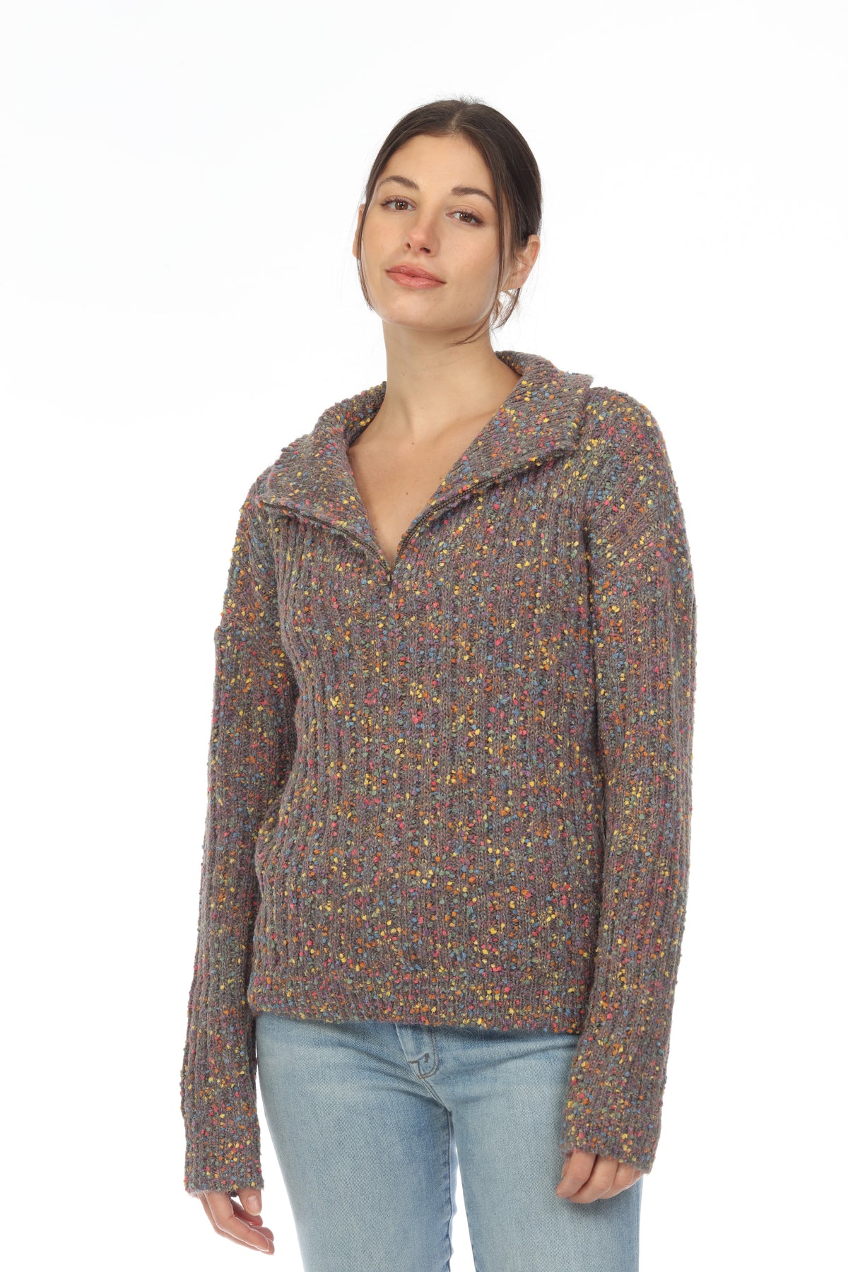 ZIP NECK LS