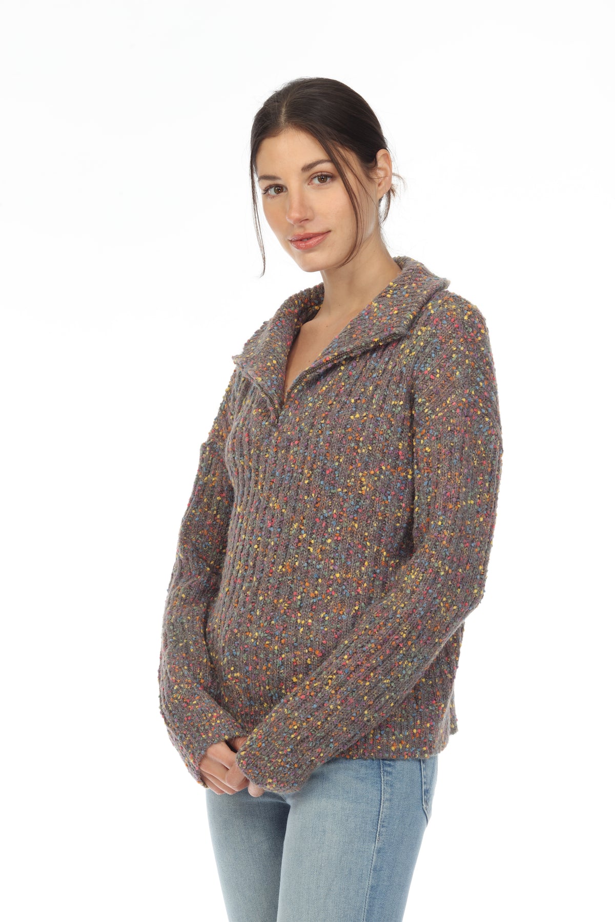 ZIP NECK LS