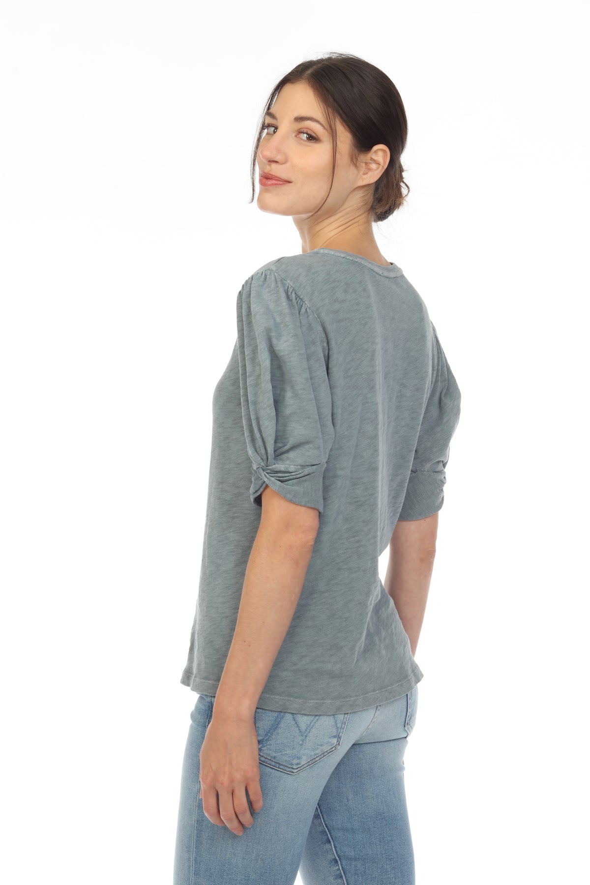 STELLA KNOTTED SLV TOP