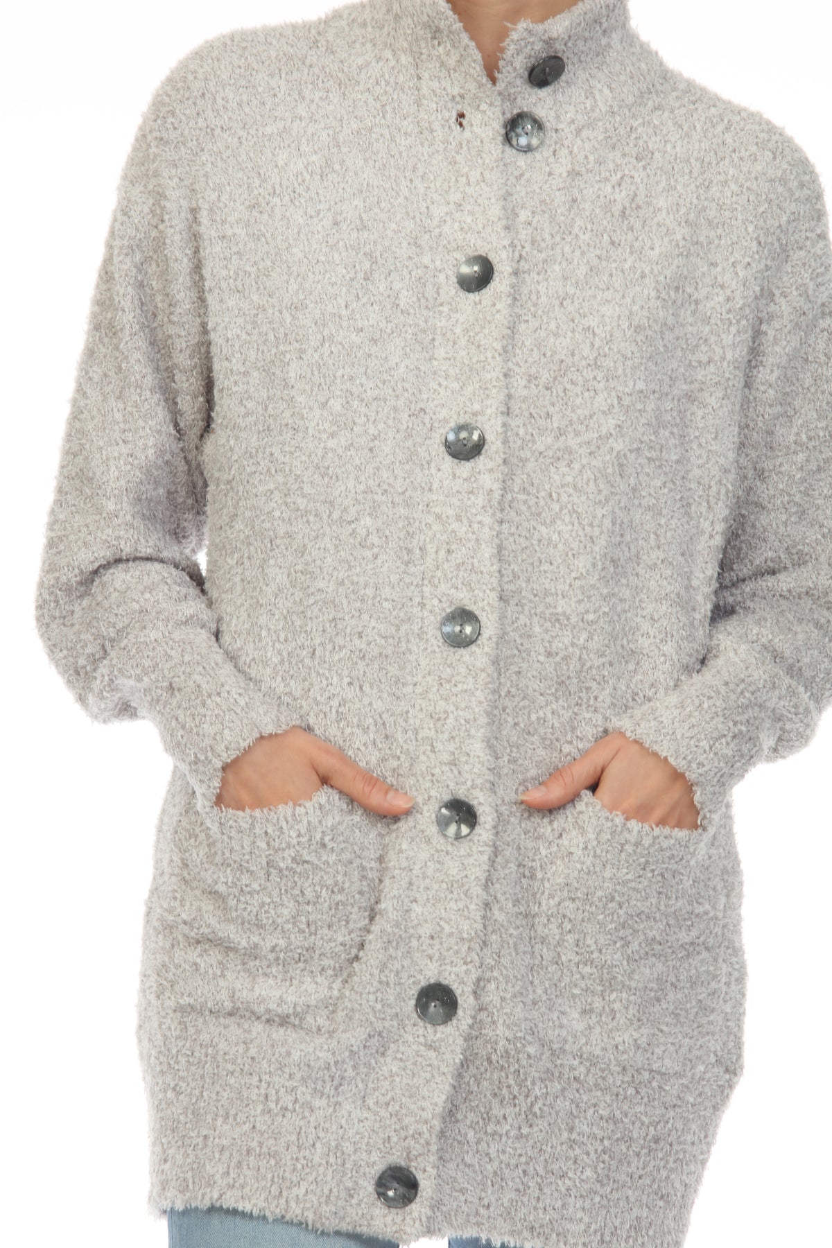 BUTTON FRONT LONG CARDIGAN