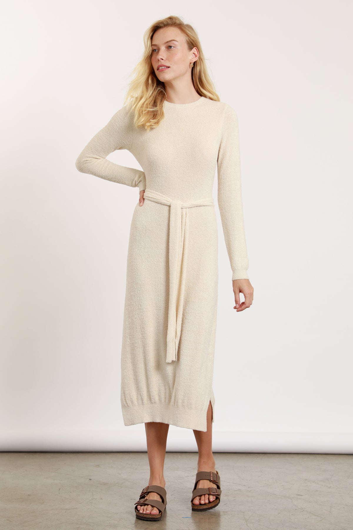 TIE MIDI SWEATER DRESS