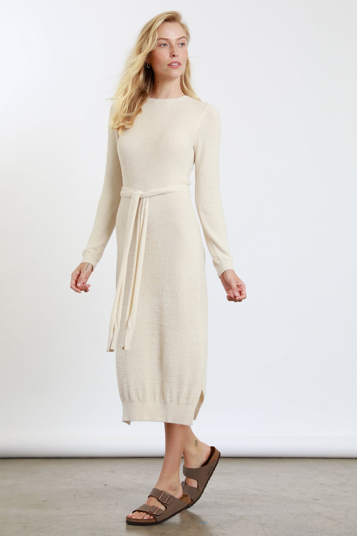 TIE MIDI SWEATER DRESS