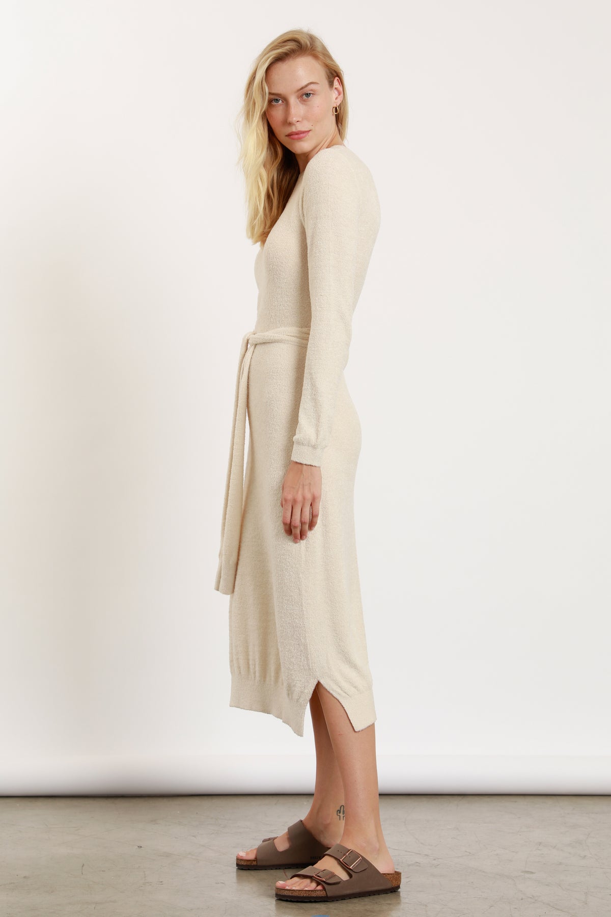 TIE MIDI SWEATER DRESS