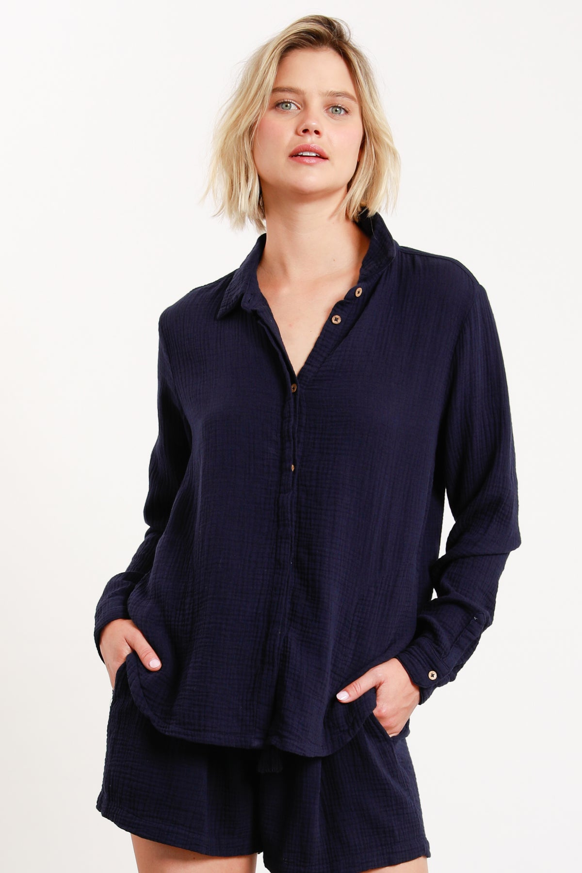 L/s Button Front Shirt