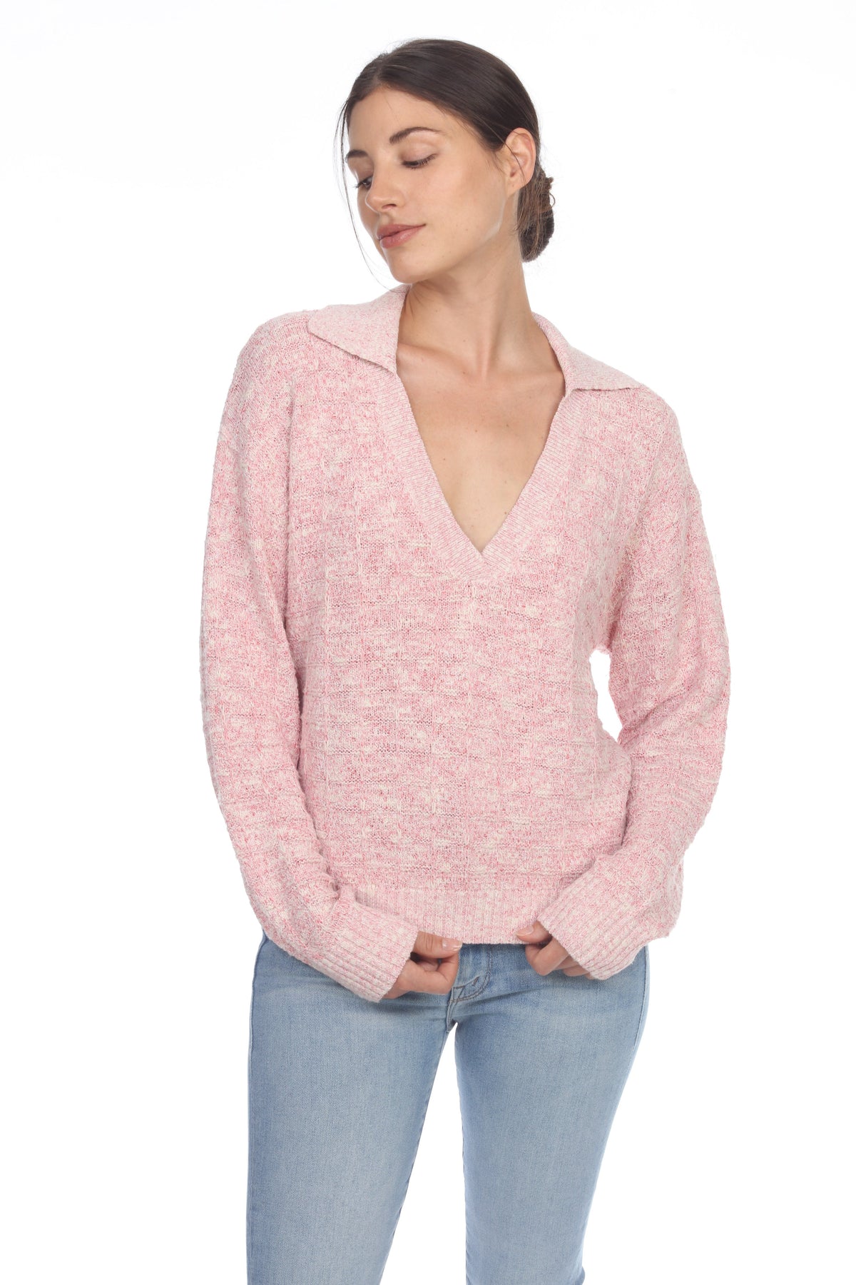 V NECK JOHNNY COLLAR