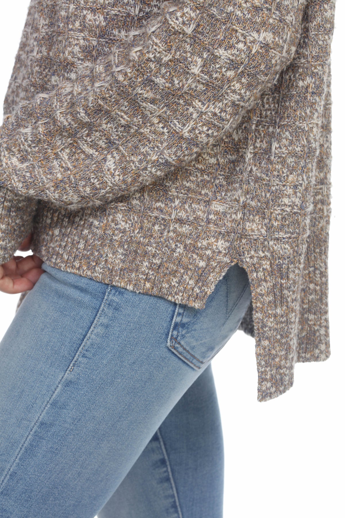 CREW NECK HI-LO PULLOVER