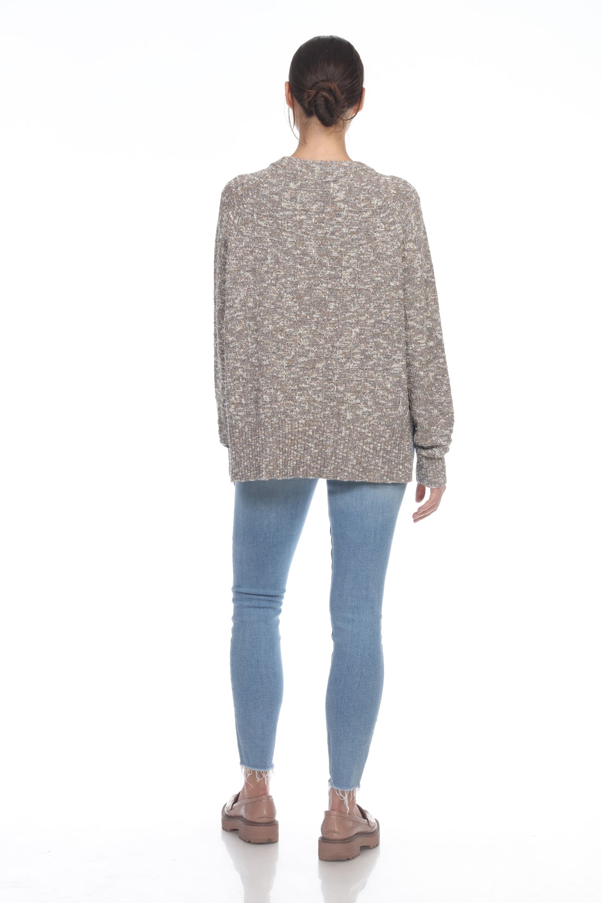 CREW NECK HI-LO PULLOVER