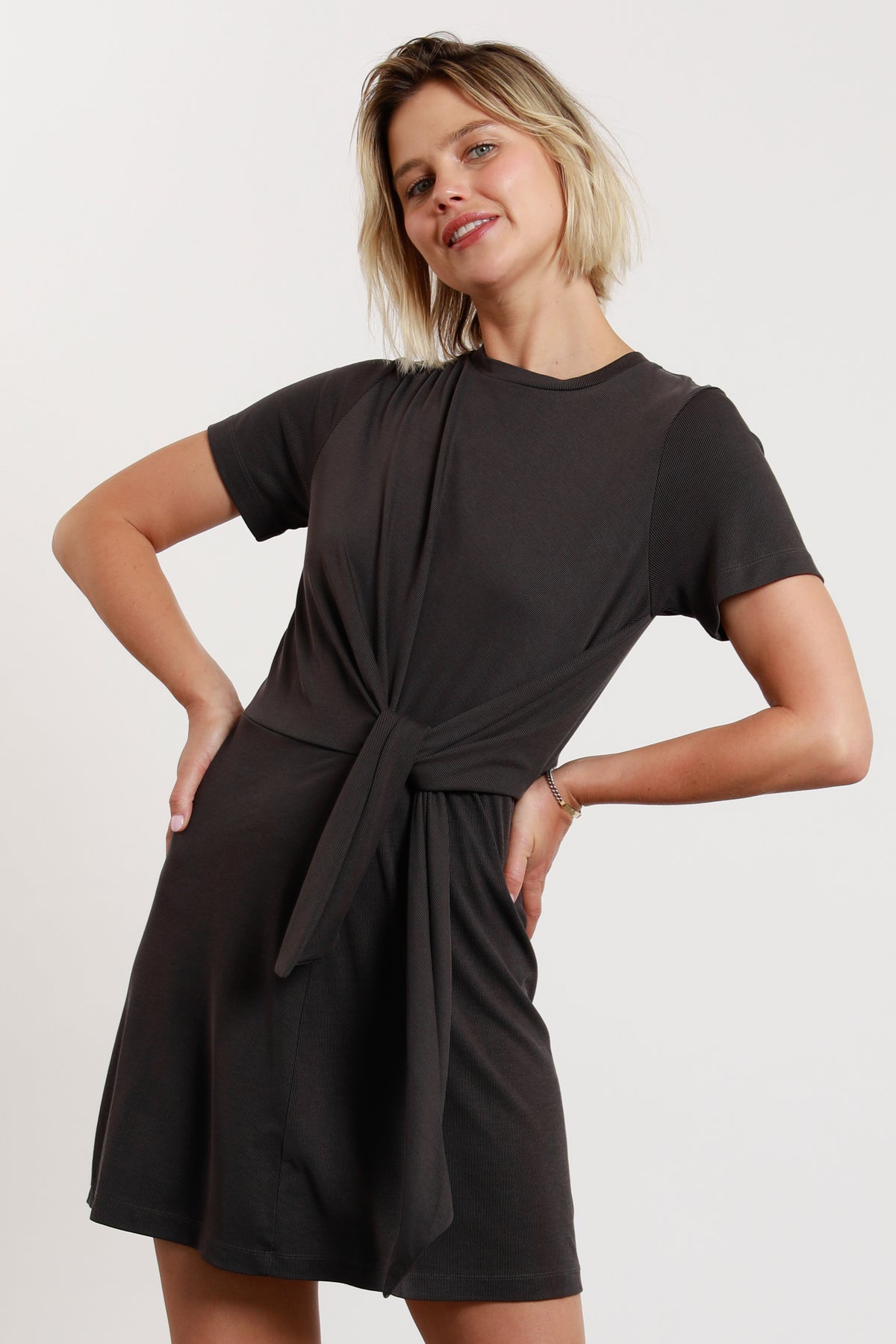 S/s Crew Tie Dress