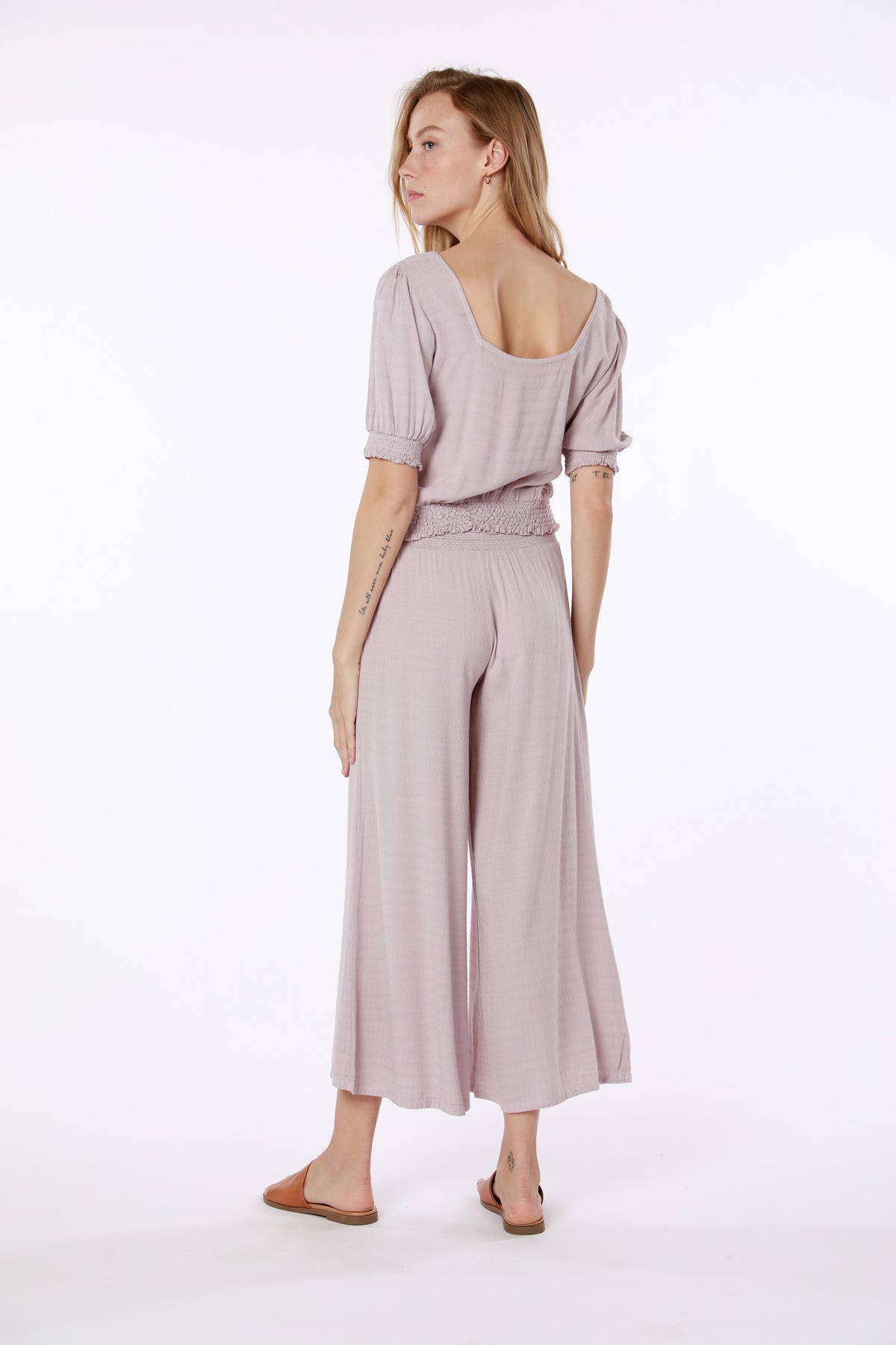 Smocked Square Neck