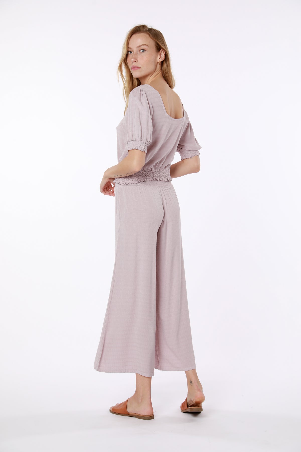 Smocked Square Neck