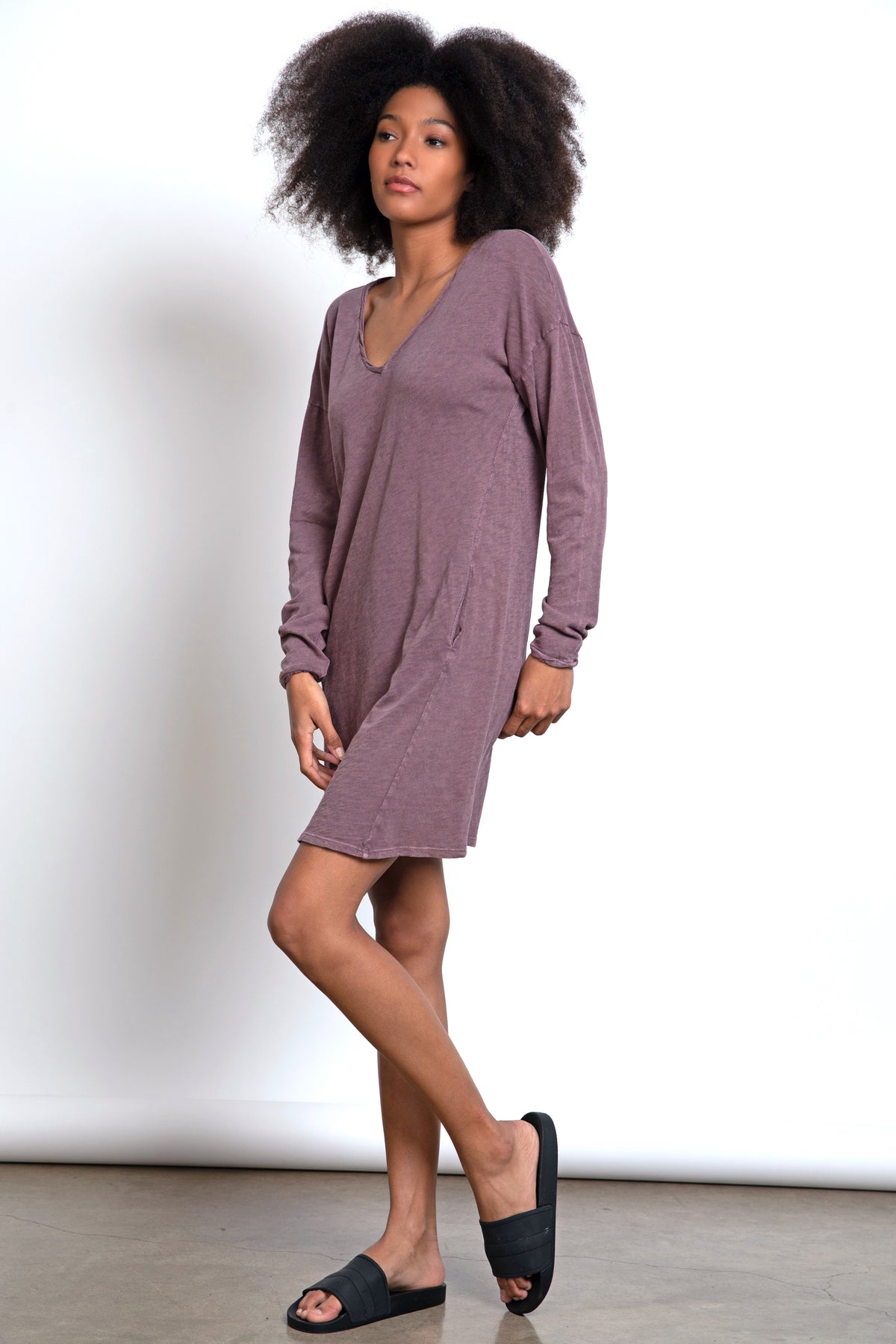 LS TWIST COLLAR DRESS